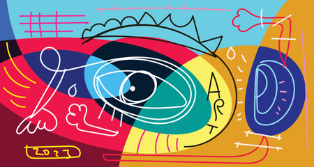 Fototapeta premium Abstract liquid shape. Fluid geometric design. Isolated gradient waves with geometric lines, dots, batik, Indonesia pattern. Vector illustration.