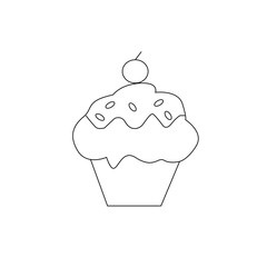 Cupcake vector illustration isolated on white background, cupcake clip art