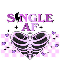 Single Af Chibi Skeleton Valentine