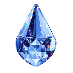 shiny prism gemstones diamond geometric crystal sapphire jewel Blue emerald gemstones diamond in tear drop shape geometric crystal jewel