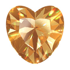Gold Yellow shiny Heart shape diamond gemstone jewelry