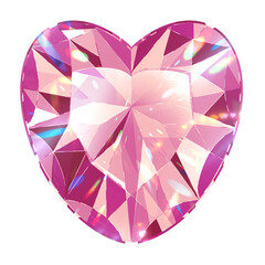 Naklejka na ściany i meble Pink Heart shape shiny diamond gemstone ruby jewelry
