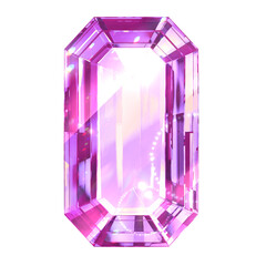 Pink shiny gemstones diamond in octagon shape geometric crystal jewel