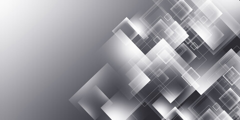 Stylish grey white background with shiny squares pattern