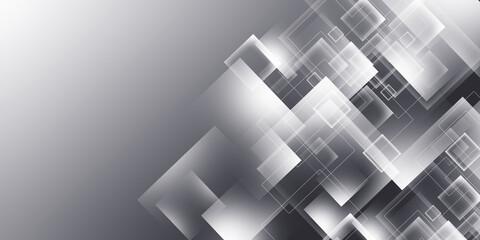 Naklejka premium Stylish grey white background with shiny squares pattern