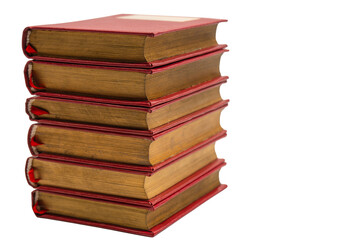Old books isolated on white background.