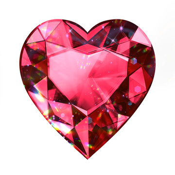 Red Heart shape shiny diamond gemstone ruby valentine jewelry