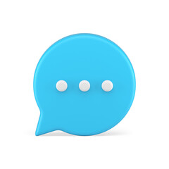 Think bubble cyberspace chat cloud dialogue discussion comment communication blue 3d icon