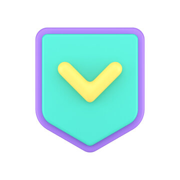 Verification shield with positive checkmark safety insurance pro