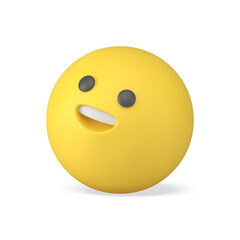 Fototapeta premium Comic emoji overjoyed smiley yellow circle face laughing expression 3d icon