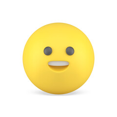 Smiley emoticon yellow round comic character funny face expression 3d icon