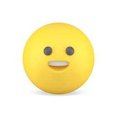 Fototapeta premium Smiley emoticon yellow round comic character funny face expression 3d icon