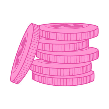 recommend clip art: Pink Stack Of Coins