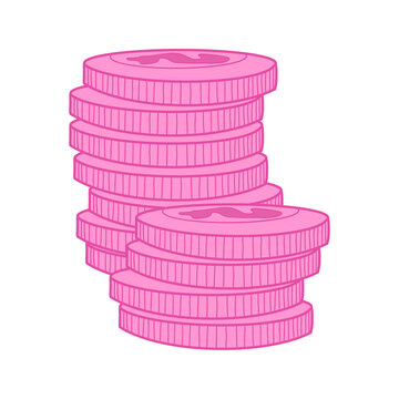 recommend clip art: Pink Stack Of Coins