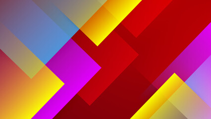 Abstract colourful design on red background