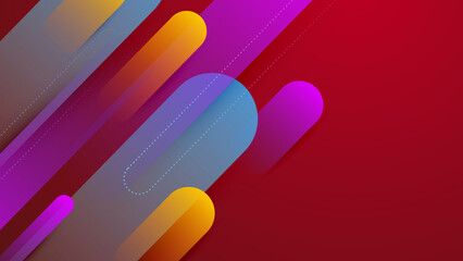 Abstract colourful design on red background