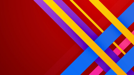 Abstract colourful design on red background