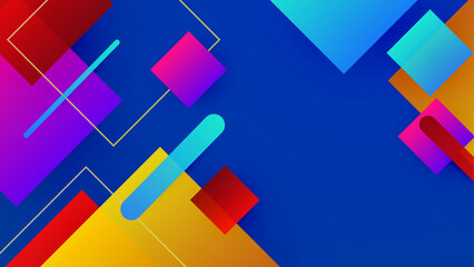 Abstract colourful design on blue background