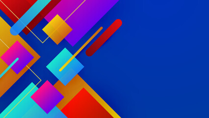 Abstract colourful design on blue background