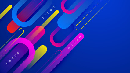 Abstract colourful design on blue background