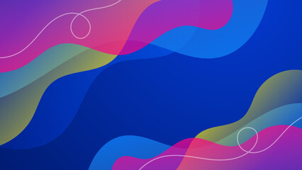 Abstract colourful design on blue background
