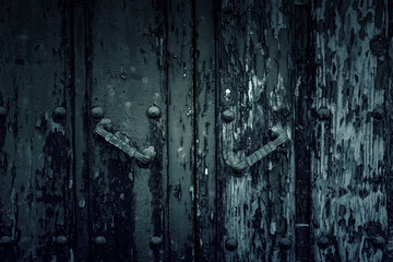 Old chipped wooden door