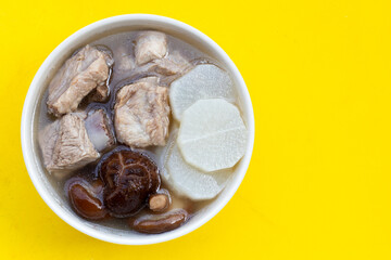 Pork rib soup with white radish and shiitake mushroom