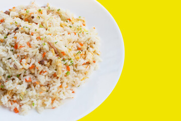 Crab fried rice on plate