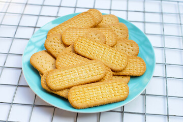 Biscuits on white background.
