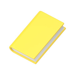Book paper literature yellow cover educational learning knowledge information 3d icon