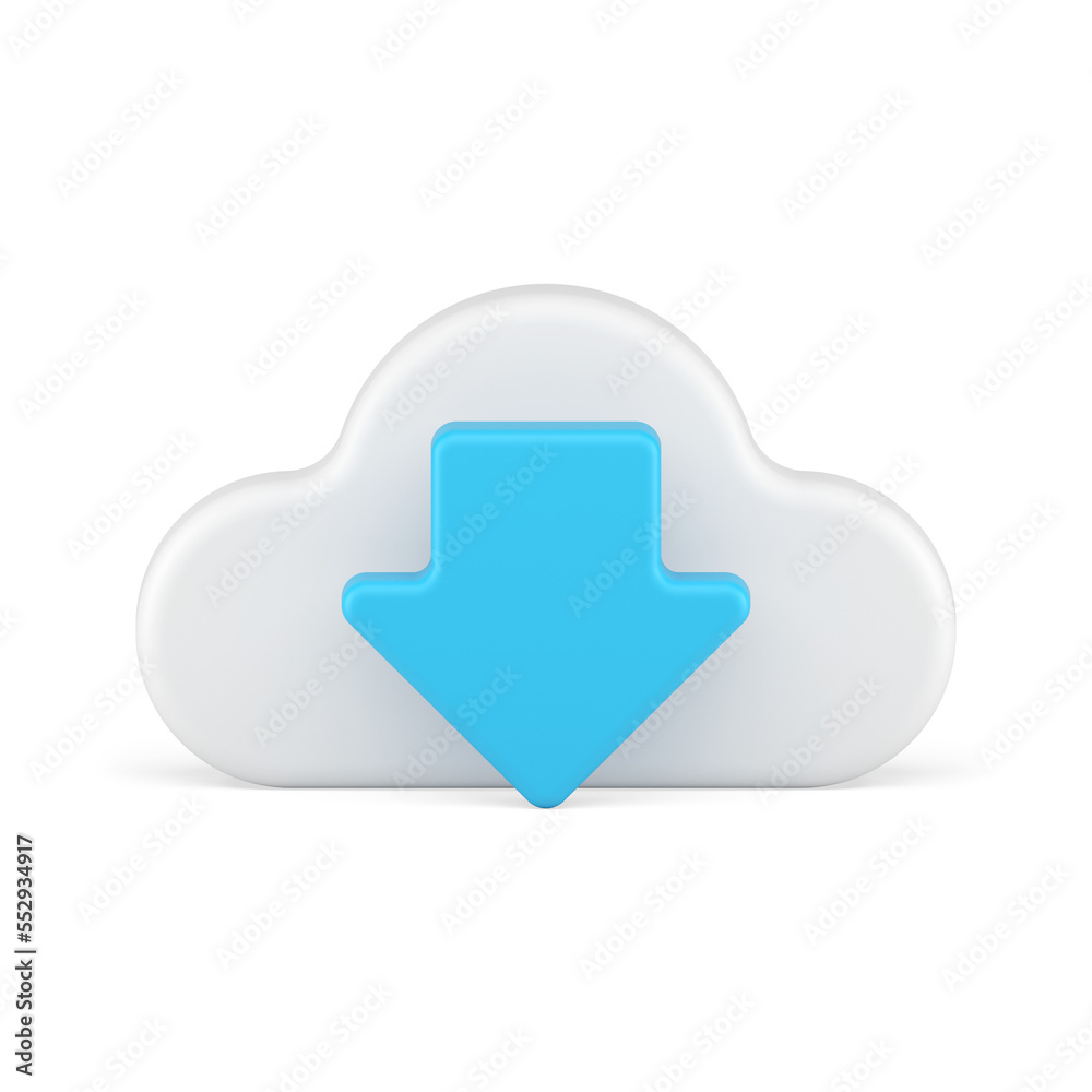 Poster downloading digital backup cloud arrow folder data exchanging computer connection 3d icon