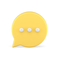 Think bubble cyberspace chat cloud dialogue discussion comment communication yellow 3d icon