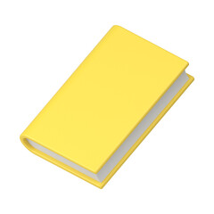 Yellow 3d book  icon. Hardcover educational literature