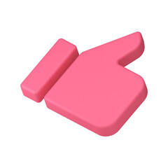 Pink thumb up cool like gesture good acceptance internet social media reaction 3d icon