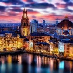 Fototapeta premium Traditional Cityscape That Inspires Wanderlust k realistic highly detailed