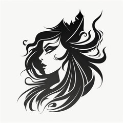 Young witch for logo or design.