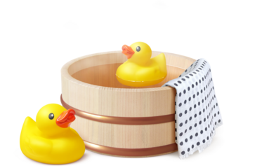 風呂 桶 アヒル イラスト リアル