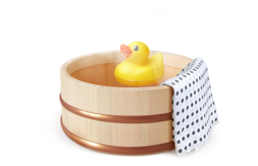 風呂 桶 温泉 イラスト リアル