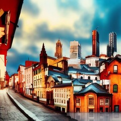 Obraz premium Traditional Cityscape That Inspires Wanderlust k realistic highly detailed