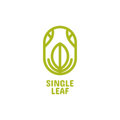 seed plant nature round oval logo concept design illustration