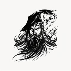 Old wizard for logo or design. Created with Generative AI Technology