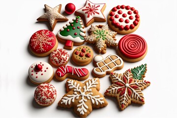 Fototapeta na wymiar Gingerbread Christmas Cookies (AI Generated)