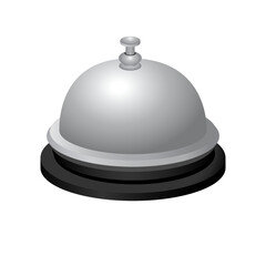 Receptionist bell silver realistic illustration vector