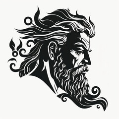Fototapeta premium Poseidon vector for logo or design. Generative AI