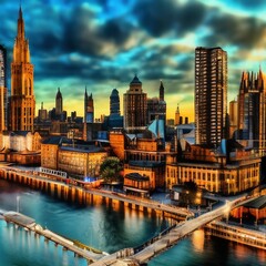 Obraz premium Traditional Cityscape That Inspires Wanderlust k realistic highly detailed