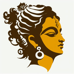 Krishna deity vector for logo or design. Generative AI