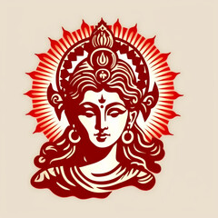  Lakshmi goddess vector for logo or design. Generative AI