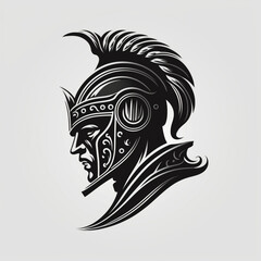Medieval knight head vector for logo or design. Generative AI 
