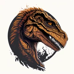 Foto op Plexiglas Velociraptor dinosaur vector for logo or design. Generative AI © Worldillustrator