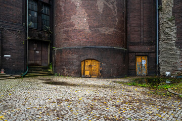 Naklejka na ściany i meble Old abandoned historic Art Nouveau factory power plant in Eastern Europe Szombierki
